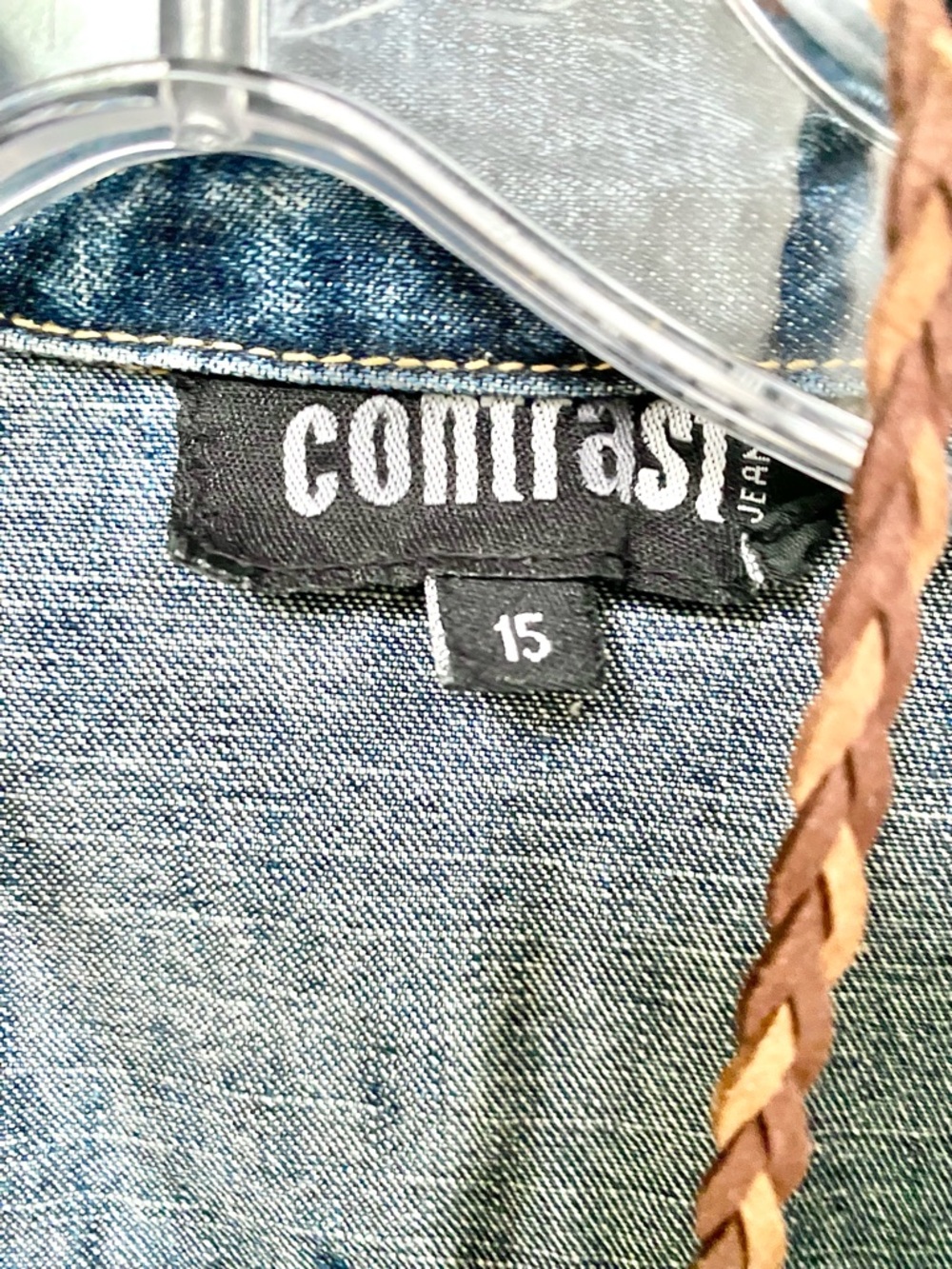 Sold⭐️Upcycled HORSE equestrian Denim/jean Jacket w Distressed southwestern vibe - Picture 10 of 12
